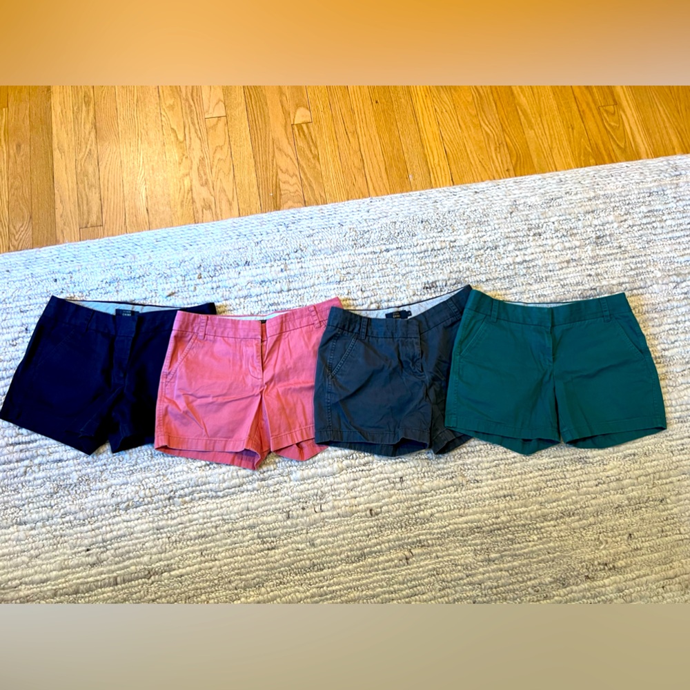 Four pairs of JCrew Chino shorts size 6